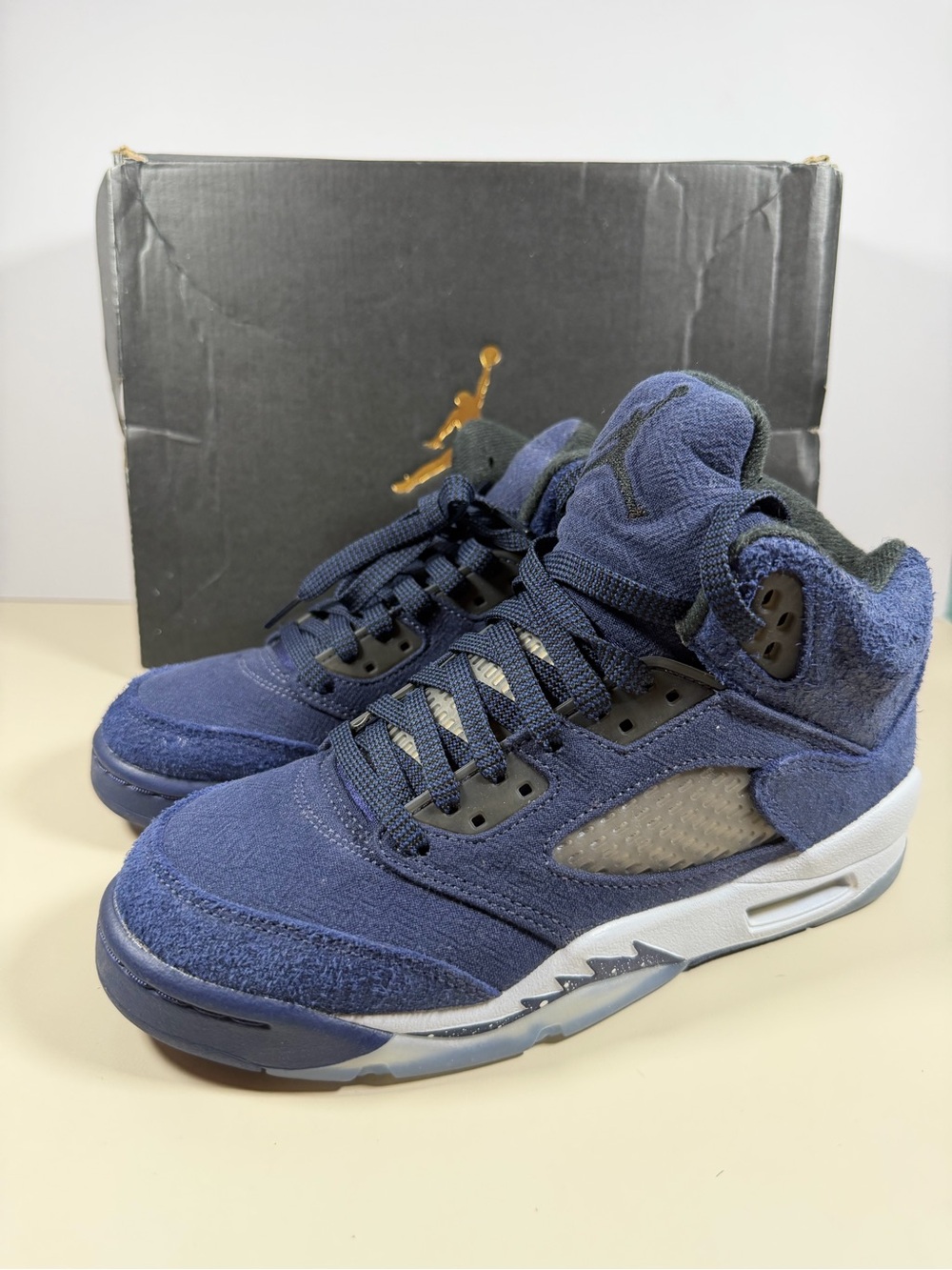 Nike Kids' Navy Blue Suede High-Top Sneakers